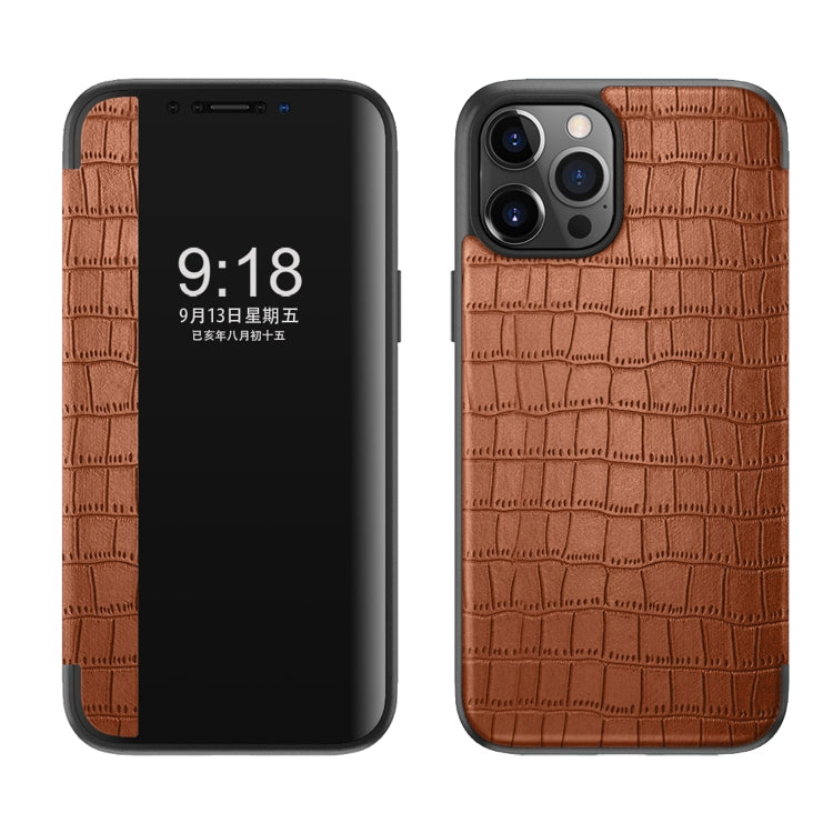 Custodia in pelle con finestra per iPhone 12 mini
