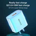 Caricabatterie rapido WK WP-U57 Max 18W con cavo USB-C
