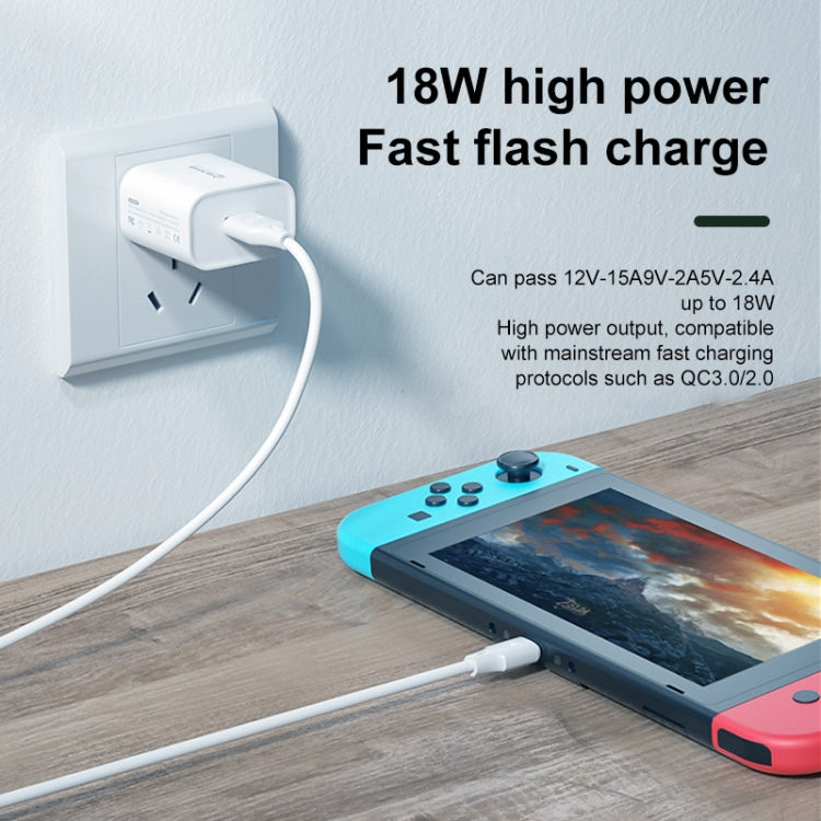 Caricabatterie rapido WK WP-U57 Max 18W con cavo USB-C