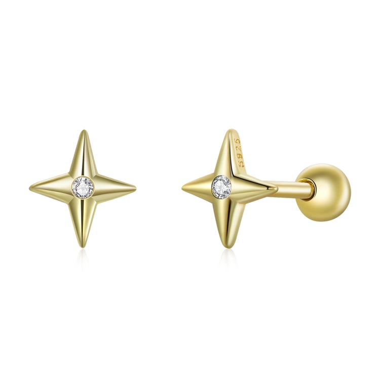 Orecchini a bottone stelle dorate in argento sterling S925
