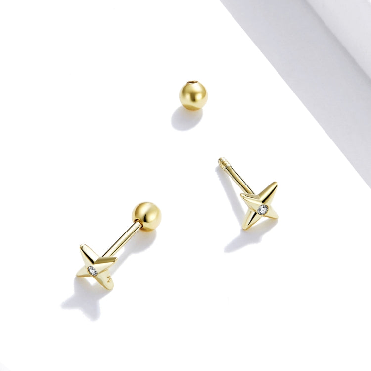 Orecchini a bottone stelle dorate in argento sterling S925