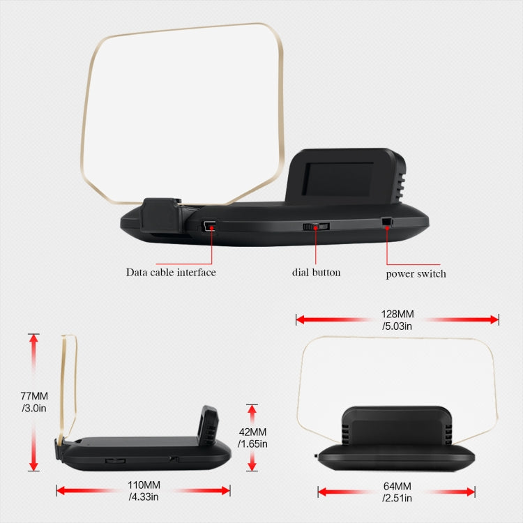 T1 HUD 5.1 pollici Head-up Display per Tesla Model 3/Y