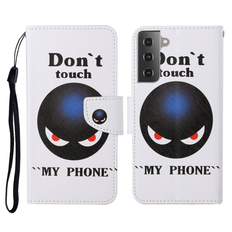 Custodia in pelle a fogli mobili orizzontale con motivo a disegno colorato con supporto e slot per carte e portafoglio e cordino, For Samsung Galaxy S21+ 5G