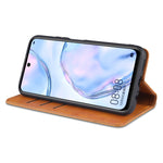 AZNS Custodia in pelle a vibrazione orizzontale con struttura in vitello magnetico con slot per carte, supporto e portafoglio, For Huawei P smart 2021, For Huawei  Y7a, For Huawei  Enjoy 20 SE 4G