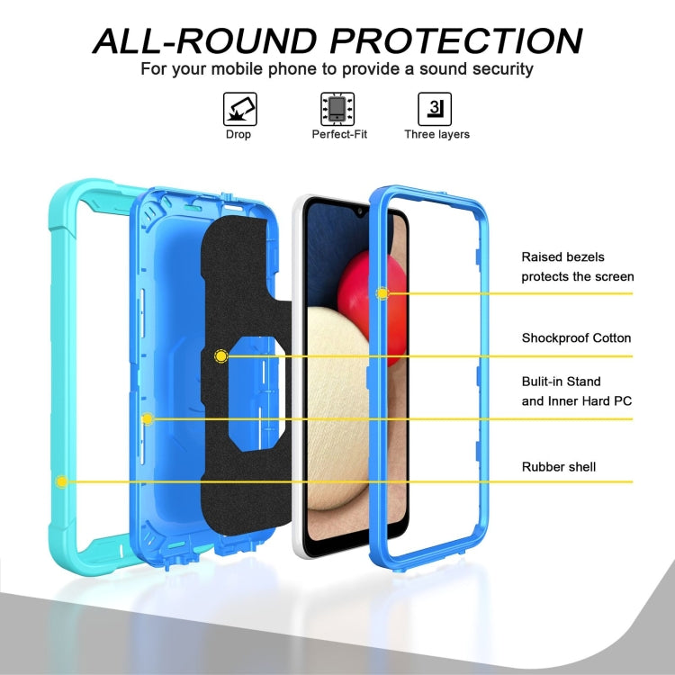 Custodia protettiva antiurto 3 strati per Samsung Galaxy A02s