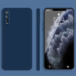 Custodia protettiva a copertura totale antigoccia in silicone liquido imitazione tinta unita, For Huawei Enjoy 10 Plus, For Huawei Enjoy 10s