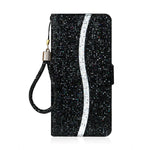 Custodia portafoglio in pelle glitterata per Samsung Galaxy A22