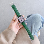 Cinturino in pelle con trama litchi per Apple Watch