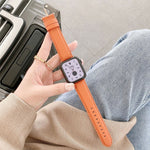 Cinturino in pelle con trama litchi per Apple Watch