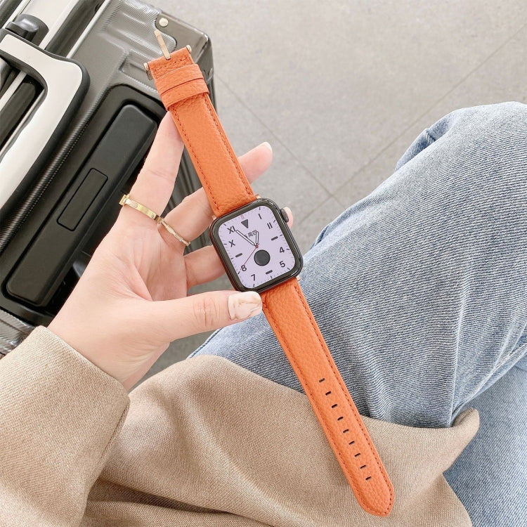 Cinturino in pelle con trama litchi per Apple Watch