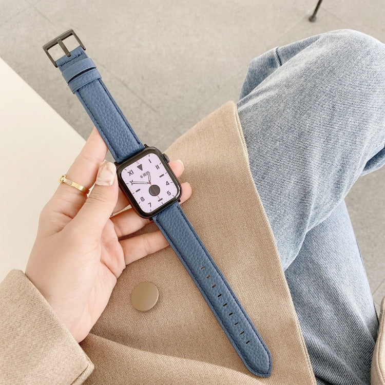 Cinturino in pelle con trama litchi per Apple Watch