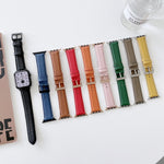 Cinturino in pelle con trama litchi per Apple Watch