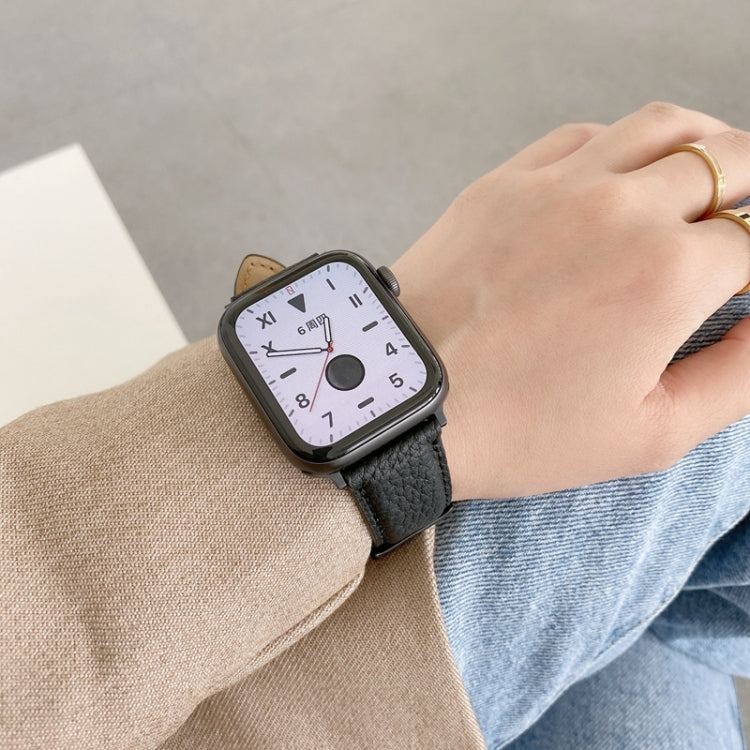 Cinturino in pelle con trama litchi per Apple Watch