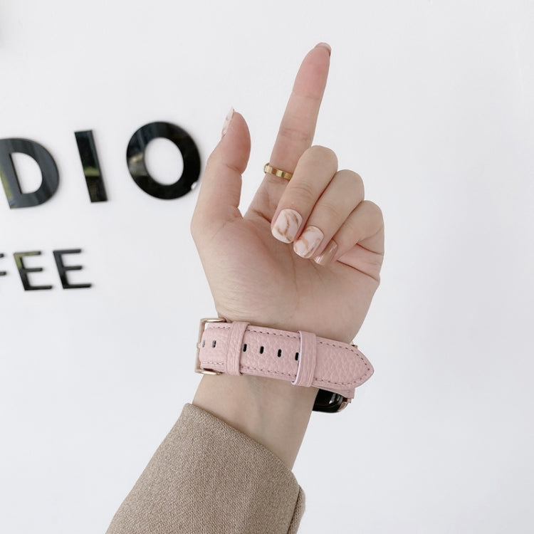 Cinturino in pelle con trama litchi per Apple Watch