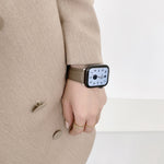 Cinturino in pelle con trama litchi per Apple Watch