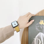 Cinturino in pelle con trama litchi per Apple Watch