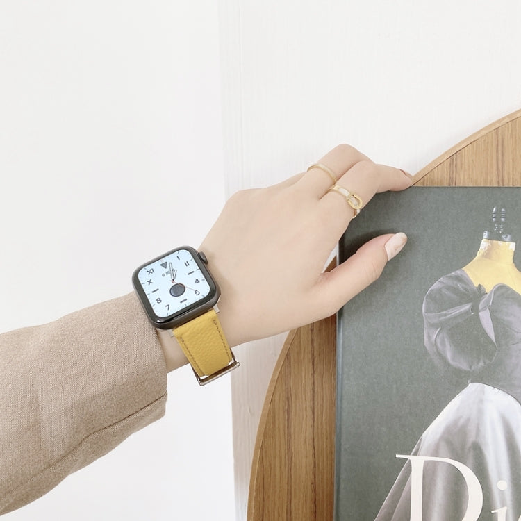 Cinturino in pelle con trama litchi per Apple Watch
