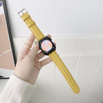 Cinturino in pelle con trama litchi per Apple Watch