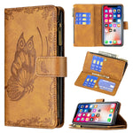 Custodia portafoglio in pelle con cerniera per iPhone