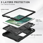 Custodia protettiva 3 strati in silicone e PC per iPad 9.7 e 10.2