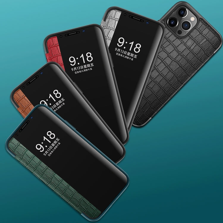 Custodia in pelle con finestra per iPhone 11