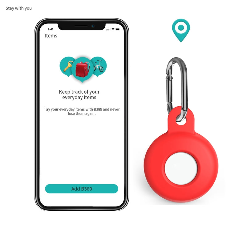 Custodia silicone antiurto con moschettone per AirTag