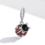 Ciondolo coccinella in argento sterling S925 1,6x0,9 cm