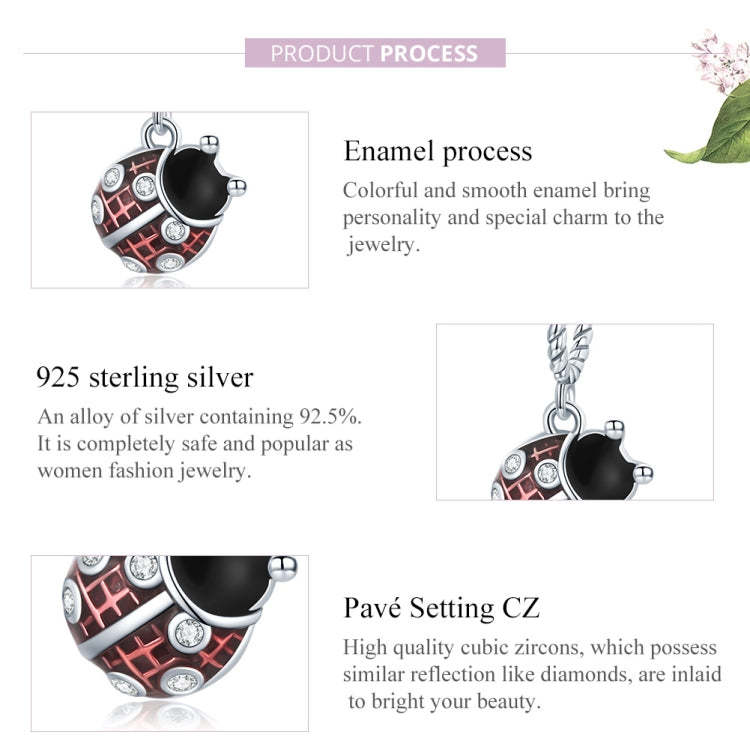 Ciondolo coccinella in argento sterling S925 1,6x0,9 cm