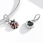Ciondolo coccinella in argento sterling S925 1,6x0,9 cm