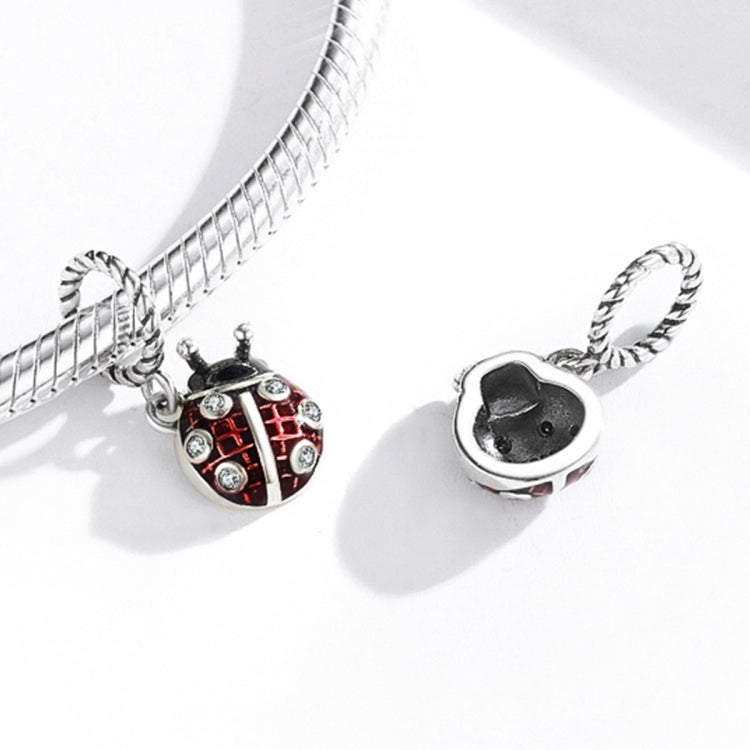 Ciondolo coccinella in argento sterling S925 1,6x0,9 cm