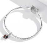 Ciondolo coccinella in argento sterling S925 1,6x0,9 cm