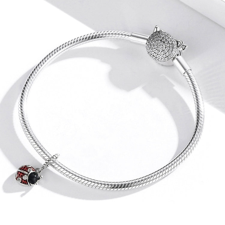Ciondolo coccinella in argento sterling S925 1,6x0,9 cm