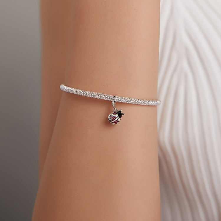 Ciondolo coccinella in argento sterling S925 1,6x0,9 cm