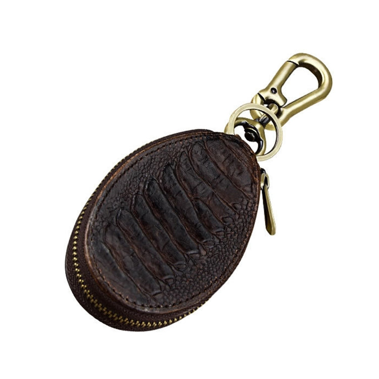 Portachiavi universale in pelle vintage con chiusura a cerniera