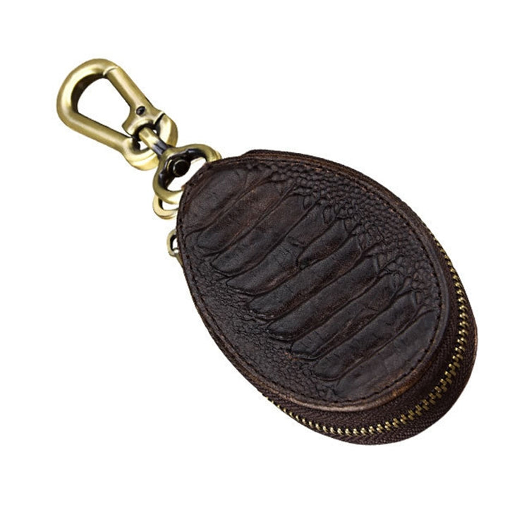 Portachiavi universale in pelle vintage con chiusura a cerniera
