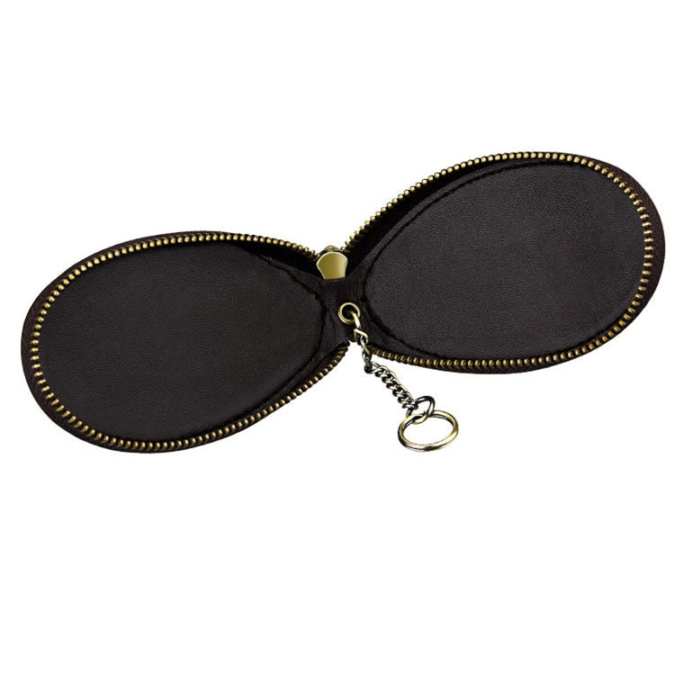 Portachiavi universale in pelle vintage con chiusura a cerniera
