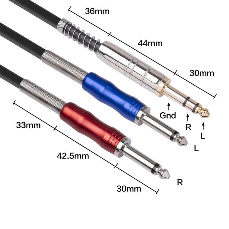 Cavo audio 6,35 mm maschio a doppio mono 1,8-5 m