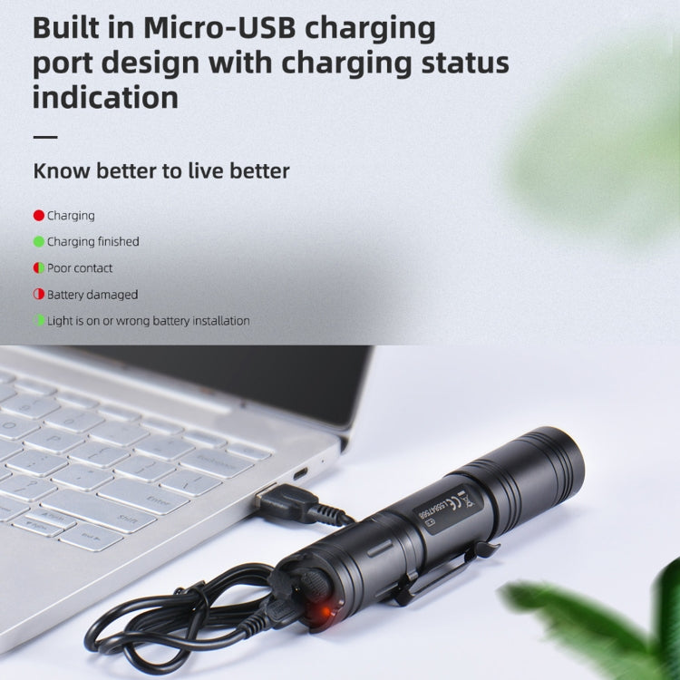WUBEN L50 Torcia LED portatile ricaricabile USB