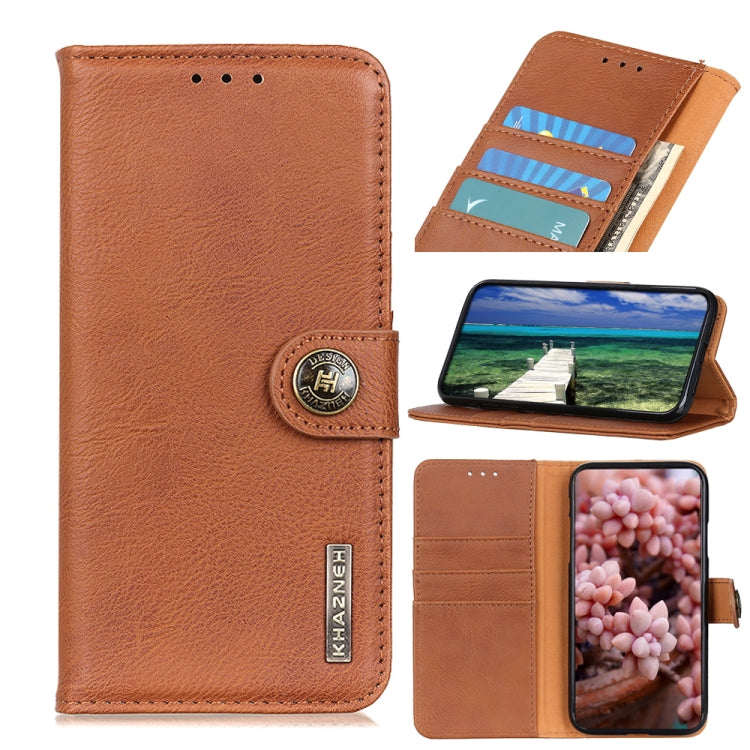 KHAZNEH Custodia in pelle a conchiglia orizzontale con struttura in pelle bovina con supporto, slot per carte e portafoglio, For OnePlus Nord CE 5G