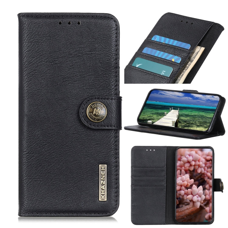 KHAZNEH Custodia in pelle a conchiglia orizzontale con struttura in pelle bovina con supporto, slot per carte e portafoglio, For OnePlus Nord CE 5G