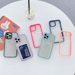 Custodia TPU trasparente 360° con slot carte per iPhone 12/12 Pro