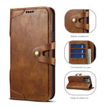 Custodia portafoglio in pelle con fibbia per iPhone 12 mini