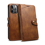 Custodia portafoglio in pelle con fibbia per iPhone 12 mini