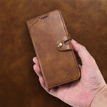 Custodia portafoglio in pelle con fibbia per iPhone 12 mini