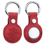 Custodia in pelle goffrata con portachiavi per AirTag