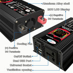 Inverter auto 12V a 220V 6000W con display LCD e doppia USB