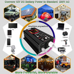 Inverter auto 12V a 220V 6000W con display LCD e doppia USB