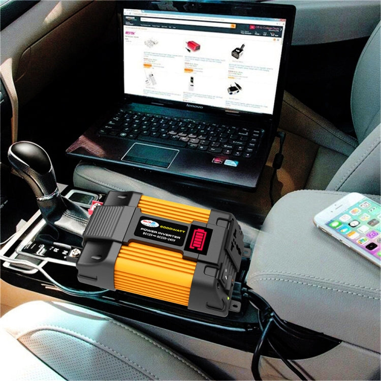 Alimentatore auto 12V a 220V 6000W con doppia USB e display LED
