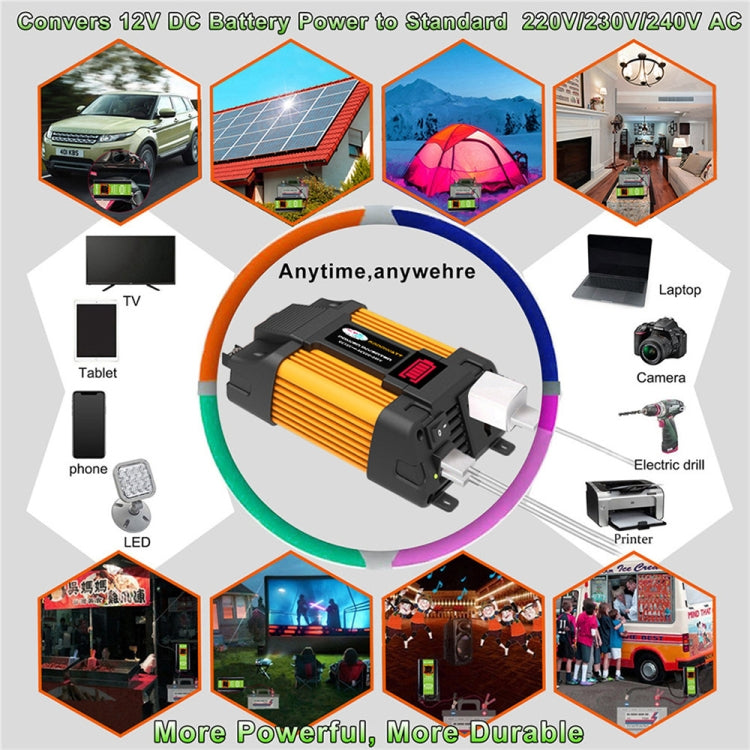 Alimentatore auto 12V a 220V 6000W con doppia USB e display LED