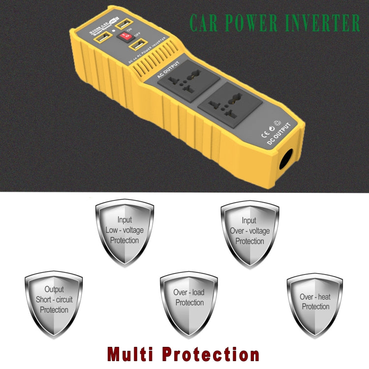 Convertitore di potenza auto 12V a 220V 300W con 3 USB